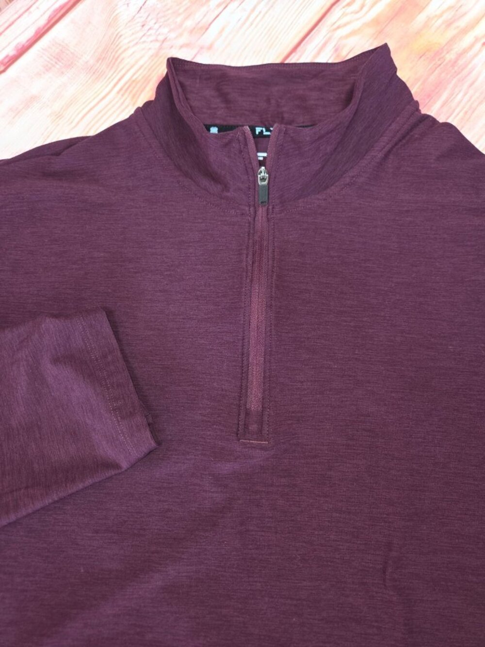 FLX Burgundy 1/4 Zip Long Sleeve Lightweight Pullover XL